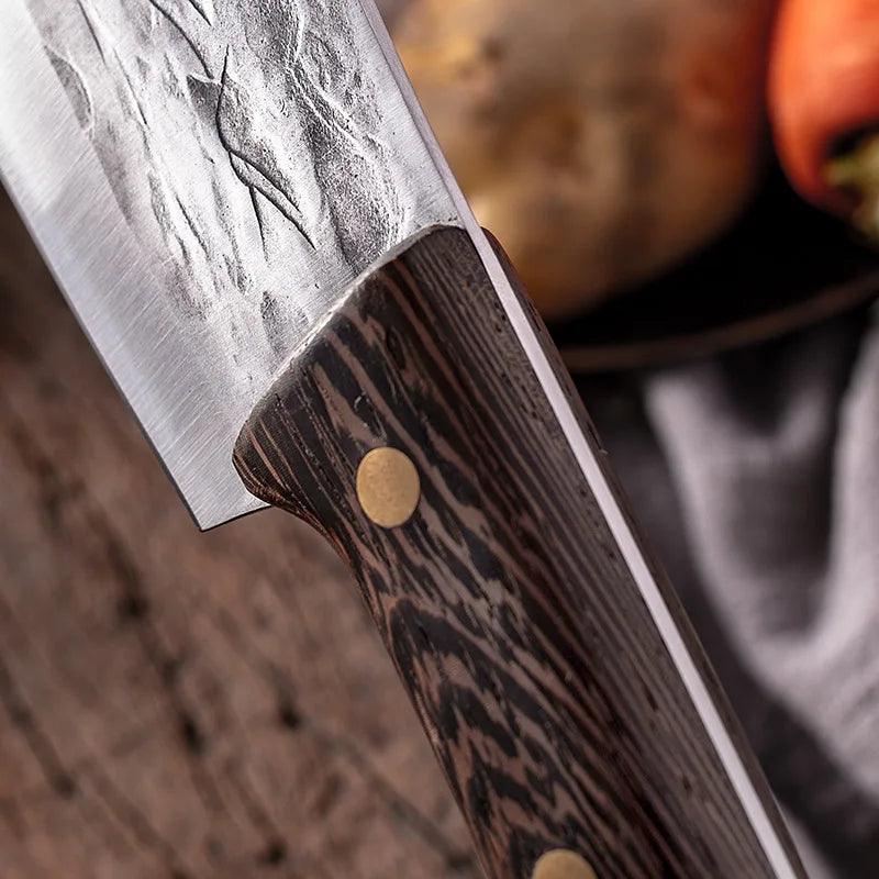 Hand-Forged Kitchen Knives Cutlery Butcher Chef Knife Slicing Meat Cleavers Multi-Purpose Gyuto Knives Cutting Meat Pork Stalls