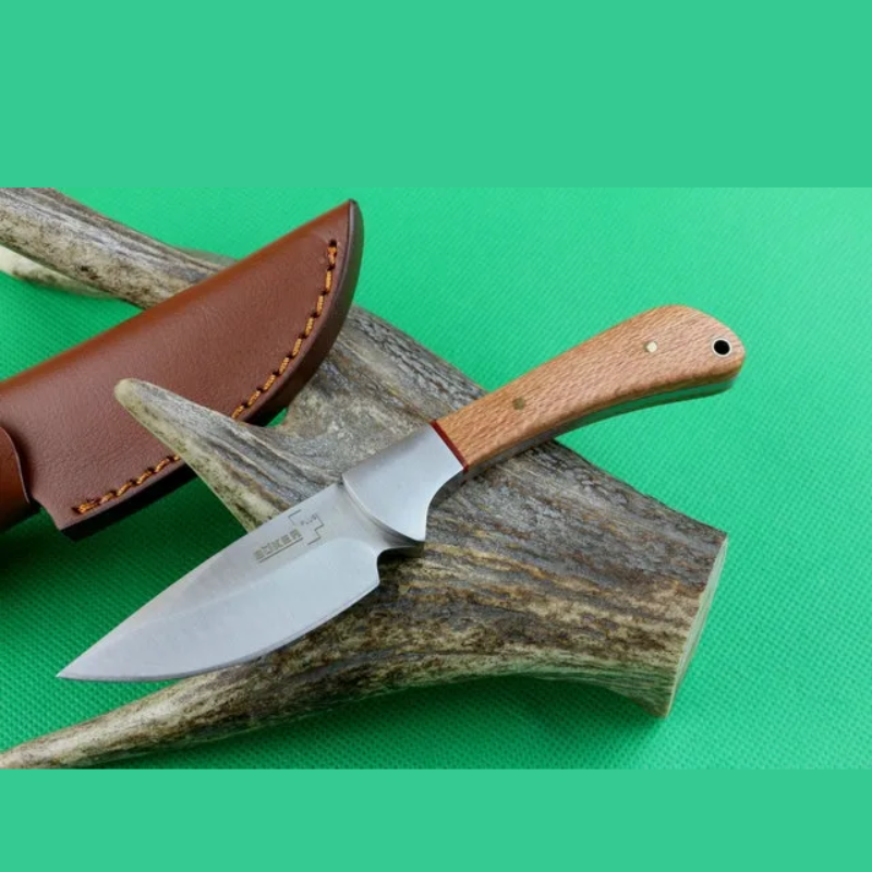 Boker Plus Bowie Fixed Blade Knife Wood Handle For Hunting