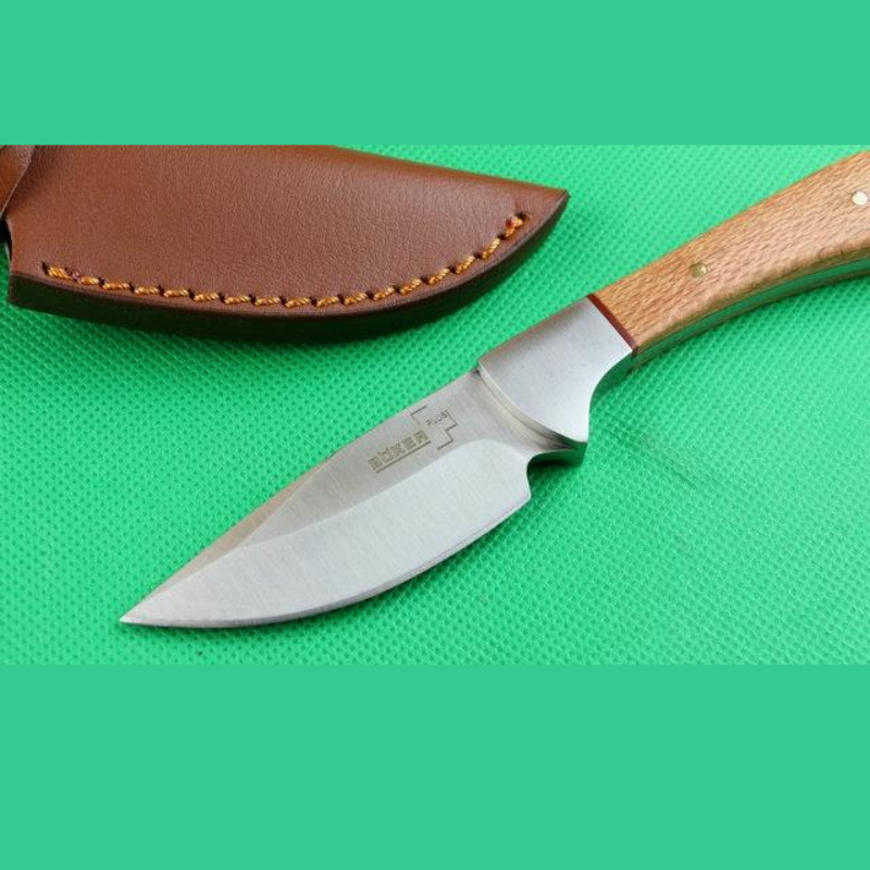 Boker Plus Bowie Fixed Blade Knife Wood Handle For Hunting