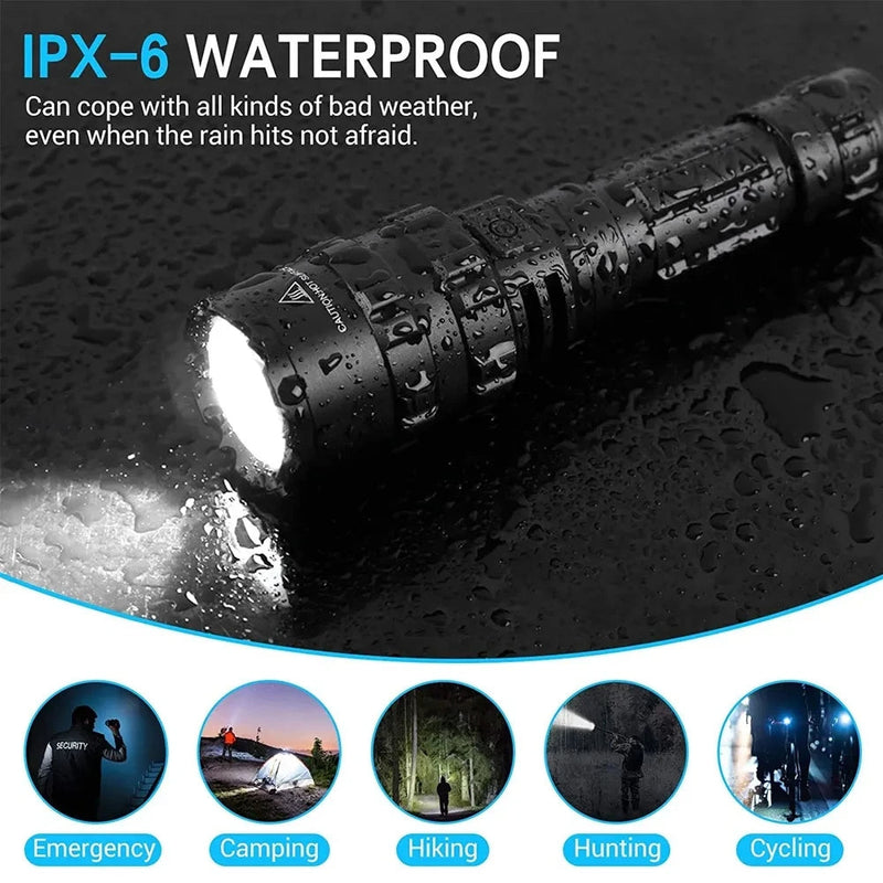 LED Tactical Hunting Flashlight USB Rechargeable Waterproof  - Efab Shop™
